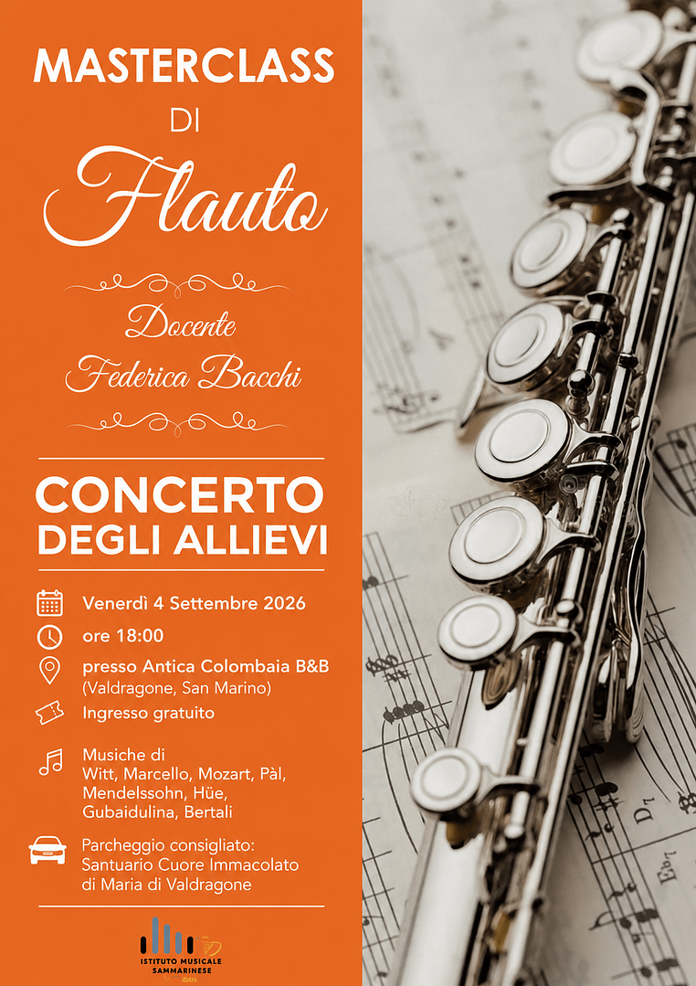 Concerto Masterclass Bacchi | Antica Colombaia B&B San Marino